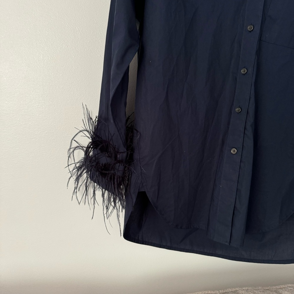 Ltd Edition - Sold Out Cotton Poplin Shirt with Feather Trim J.Crew Collection - Picture 8 of 10